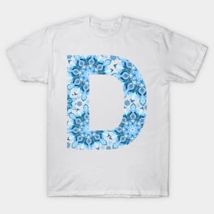 Dottillism Mandala Letter Blue T-Shirt